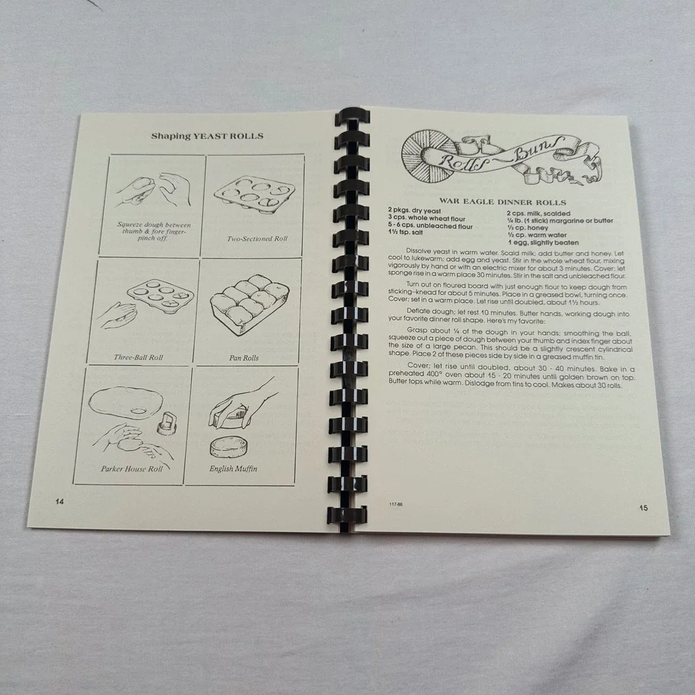 Vintage 86 War Eagle Mill Whole Grain Honey Cookbook Spiral Bound Unique Recipes